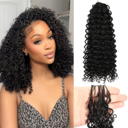 ISEE Coily Curly Half Wig Seamless Kinky Curly Flip Over Wig Beginner Friendly